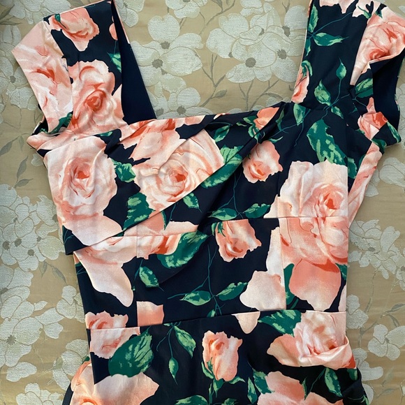 Rose Floral Print Fitted Dress—Get noticed! - Picture 7 of 9